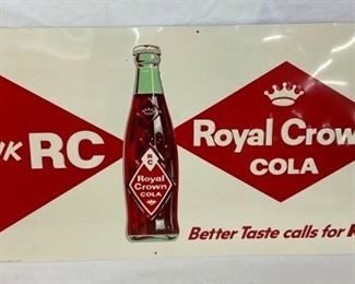 EMB. ROYAL CROWN SIGN W/BOTTLE 