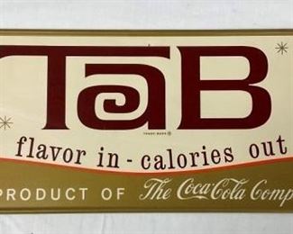 TAB COLA SIGN PRODUCT OF COCA COLA