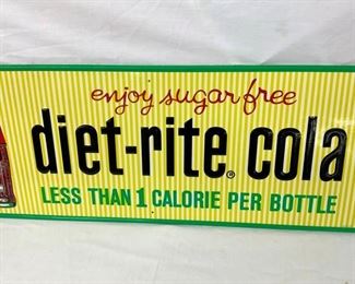 EMB. DIET RITE COLA SIGN W/ BOTTLE