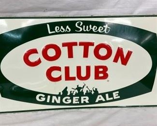 EMB. COTTON CLUB GINGER ALE SIGN