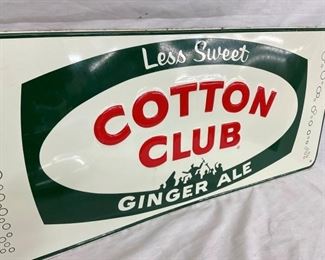EMB. COTTON CLUB GINGER ALE SIGN