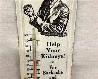 WOODEN DOANS THERMOMETER NICE GRAPHICS