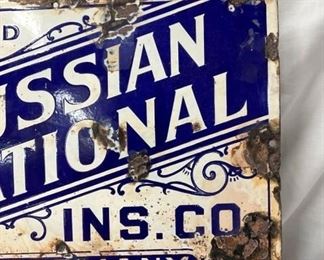 CLOSEUP PORC.L PRUSSIAN INS. CO. SIGN