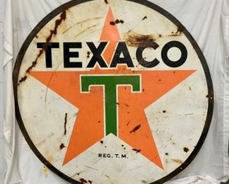  1947 PORC. DS 6FT. TEXACO SIGN 