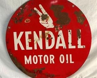 OTHERSIDE 30IN. KENDALL MOTOR OIL SIGN  