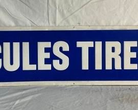 EMB. HERCULES TIRES SELF FRAMED SIGN 