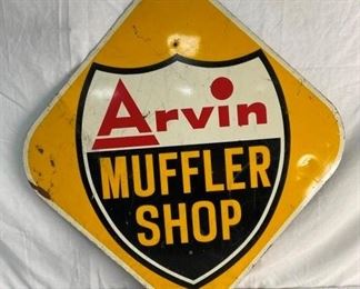 DS ARVIN MUFFLER SHOP TIN SIGN 