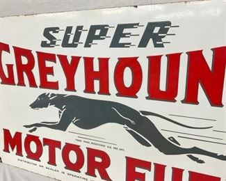 RARE SUPER GREYHOUND OTOR FUEL SIGN 