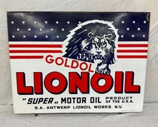 37X29 PORC. LIONOIL SUPER MOTOR OIL SIGN