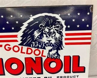 PORC. LIONOIL SIGN W/LION 