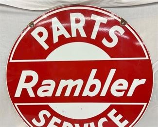TOP VIEW RAMBLER PARTS DEALER SIGN 