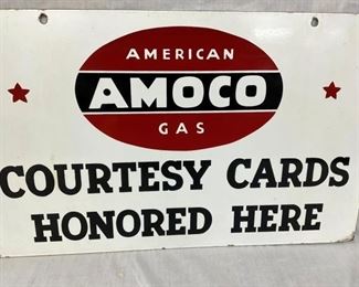 CLOSE UP SIDE 2 AMOCO CARDS SIGN 