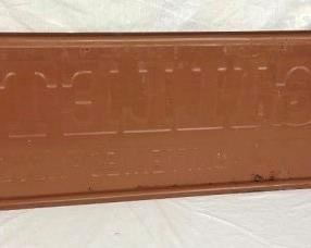 BACKVIEW 73X19 EMB. GILLETTE SIGN 