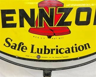 1955 SAFE LUBRICATION PENNZOIL SIGN 