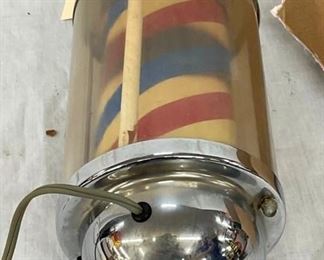 CLOSE UP 12IN. LIGHTED BARBER POLE