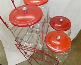 LANCE RACK W/JARS/EMB. SIGN/BAG HOLDER