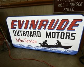 EVINRUDE OUTBOARD MOTOR LIGHTED CAN SIGN