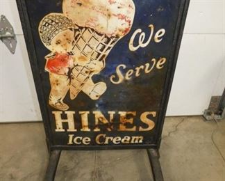 EARLY HINES ICE CREAM SIDEWALK SIGN