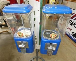 CLOSE UP VIEW DOUBLE ACORN MACHINES