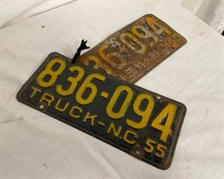 PAIR 1955 NC TRUCK TAGS