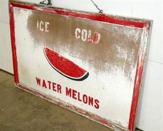 ICE COLD WATER MELON WOODEN SIGN 48X33
