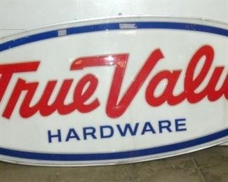 PLASTIC TRUE VALUE HARDWARE SIGN