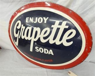 1952 GRAPETTE SODA CONVEX SIGN