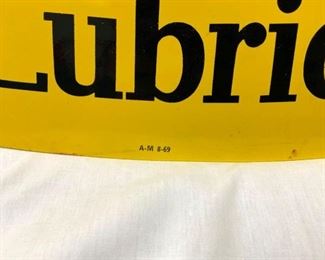 DATED 1969 PENNZOIL LUBRICATION SIGN