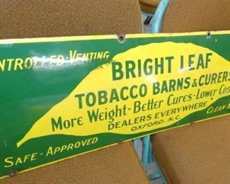 NICE TOBACCO BARN CURES SIGN