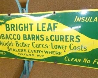 PORC. BRIGHT LEAF TOBACCO SIGN 