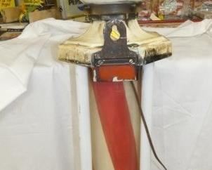 EARLY 1900'S PORC. BARBER POLE W/ GLOBE