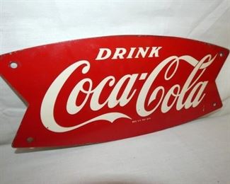CLOSEUP NICE COKE FISHTAIL MARQUEE SIGN 