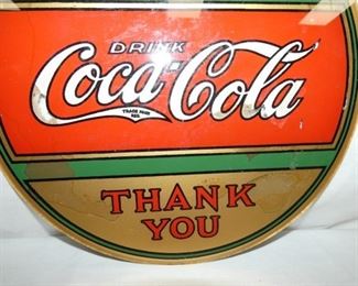 1920'S-30'S COCA-COLA GLASS SIGN 