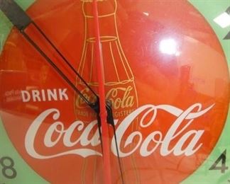 CLOSE UP 15IN. COCA-COLA PAM CLOCK 
