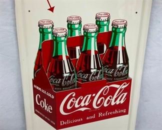 COKE PILASTER SIGN 16X53 W/ BUTTON