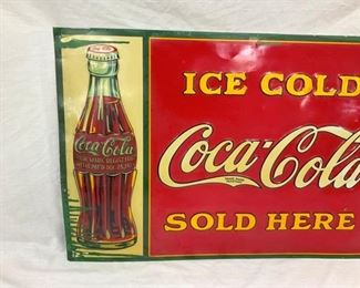 EARLY TIN SIGN W/ BOTTLE