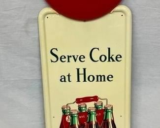1948 16X53 COKE PILASTER SIGN W/ CARTON