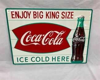 28X20 COCA COLA KING SIZE FISH TAIL SIGN