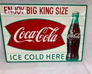 COKE FISHTAIL SIGN W/ BOTTLE