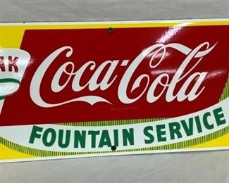 28X12 PORC. COKE FOUNTAIN SERVICE SIGN