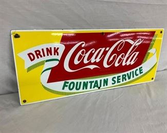 PORC. COKE FOUNTAIN SIGN