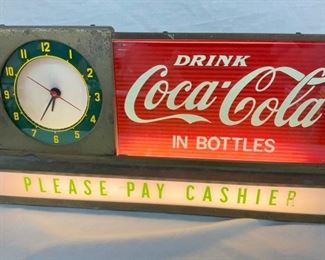 NICE COKE LIGHTUP COUNTER CLOCK
