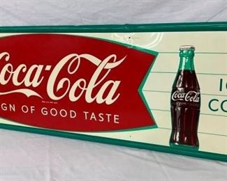 COKE FISHTAIL SIGN W/ BOTTLE