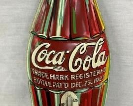 COKE DIE CUT 1923 BOTTLE THERM.