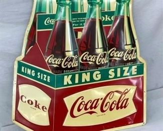 RARE EMB.COKE FISHTAIL DIECUT 6PK CARTON