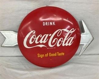 COKE BUTTON ARROW SIGN 16IN