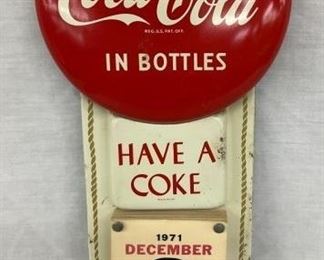 1971 COKE BUTTON CALENDAR PAD
