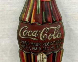 1923 COKE DIE CUT CHRISTMAS BOTTLE THERM