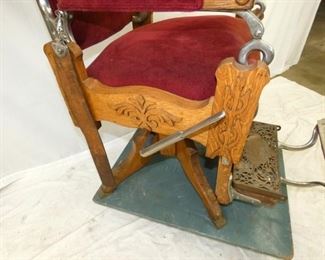 OAK AND BRASS CHAIR