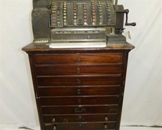 NATIONAL CASH REGISTER W/ CABINET BASE